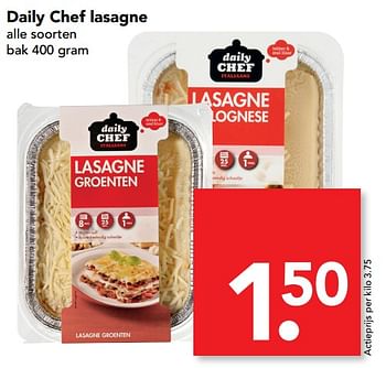 Aanbiedingen Daily chef lasagne - Daily chef - Geldig van 11/06/2017 tot 17/06/2017 bij Deen Supermarkten