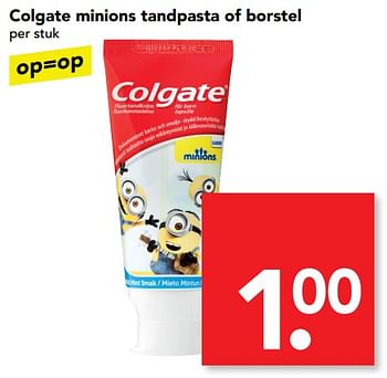 Aanbiedingen Colgate minions tandpasta of borstel - Colgate - Geldig van 11/06/2017 tot 17/06/2017 bij Deen Supermarkten