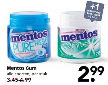 Aanbiedingen Mentos gum - Mentos - Geldig van 11/06/2017 tot 17/06/2017 bij Em-té