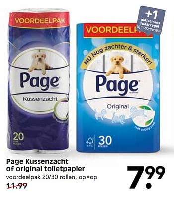 Aanbiedingen Page kussenzacht of original toiletpapier - Page - Geldig van 11/06/2017 tot 17/06/2017 bij Em-té