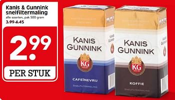 Aanbiedingen Kanis + gunnink snelfiltermaling - Kanis Gunnink - Geldig van 11/06/2017 tot 17/06/2017 bij Em-té