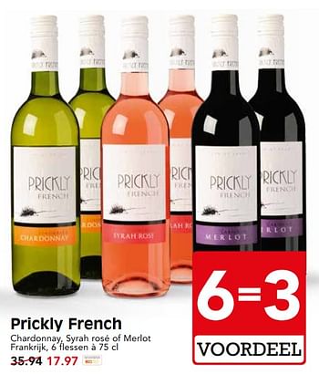 Aanbiedingen Prickly french - Witte wijnen - Geldig van 11/06/2017 tot 17/06/2017 bij Em-té