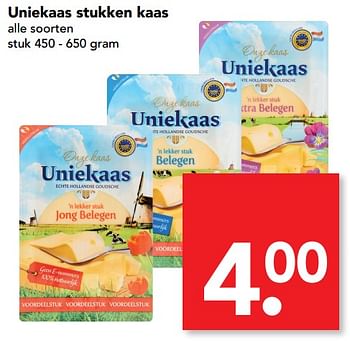 Aanbiedingen Uniekaas stukken kaas - Uniekaas - Geldig van 11/06/2017 tot 17/06/2017 bij Deen Supermarkten