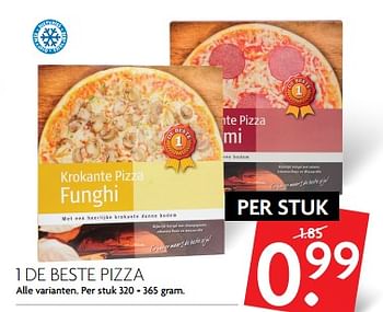Aanbiedingen 1 de beste pizza - 1 de beste - Geldig van 11/06/2017 tot 17/06/2017 bij Deka Markt