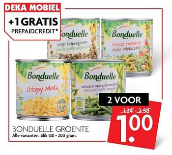 Aanbiedingen Bonduelle groente - Bonduelle - Geldig van 11/06/2017 tot 17/06/2017 bij Deka Markt