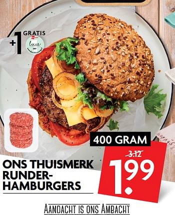 Aanbiedingen Ons thuismerk runderhamburgers - Huismerk - Deka Markt - Geldig van 11/06/2017 tot 17/06/2017 bij Deka Markt