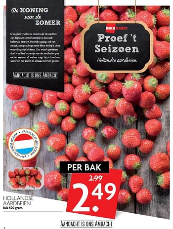 Aanbiedingen Hollandse aardbeien - Huismerk - Deka Markt - Geldig van 11/06/2017 tot 17/06/2017 bij Deka Markt