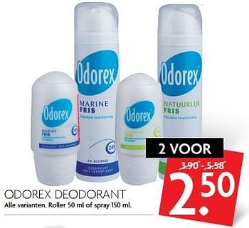 Aanbiedingen Odorex deodorant - Odorex - Geldig van 11/06/2017 tot 17/06/2017 bij Deka Markt