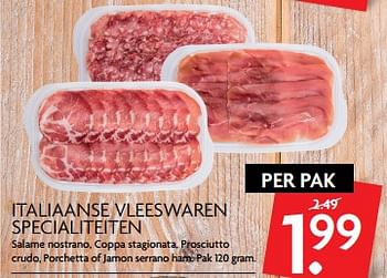 Aanbiedingen Italiaanse vleeswaren specialiteiten - Huismerk - Deka Markt - Geldig van 11/06/2017 tot 17/06/2017 bij Deka Markt