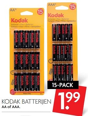 Aanbiedingen Kodak batterijen - Kodak - Geldig van 11/06/2017 tot 17/06/2017 bij Deka Markt