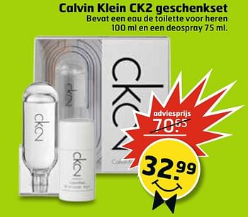 Aanbiedingen Calvin klein ck2 geschenkset - Calvin Klein - Geldig van 13/06/2017 tot 18/06/2017 bij Trekpleister
