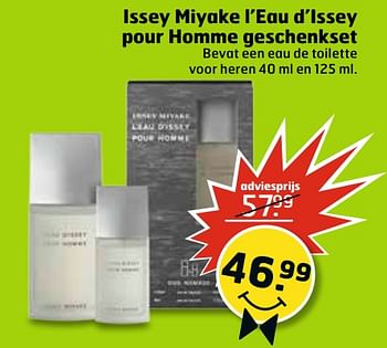 Aanbiedingen Issey miyake l`eau d`issey pour homme geschenkset - Issey Miyake - Geldig van 13/06/2017 tot 18/06/2017 bij Trekpleister