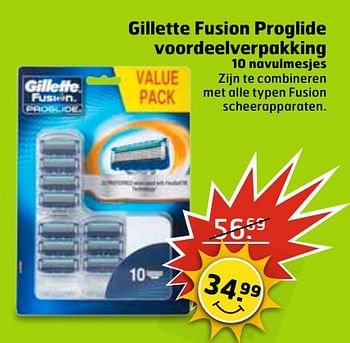 Aanbiedingen Gillette fusion proglide voordeelverpakking - Gillette - Geldig van 13/06/2017 tot 18/06/2017 bij Trekpleister