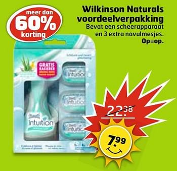 Aanbiedingen Wilkinson naturals voordeelverpakking - Wilkinson - Geldig van 13/06/2017 tot 18/06/2017 bij Trekpleister