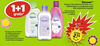 Aanbiedingen Bedtime shampoo - Natusan - Geldig van 13/06/2017 tot 18/06/2017 bij Trekpleister
