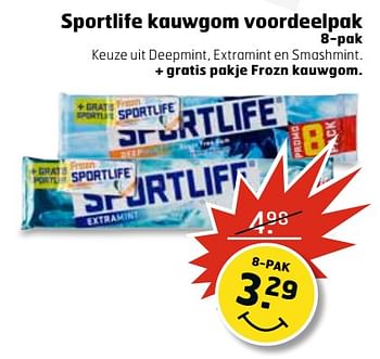 Aanbiedingen Sportlife kauwgom voordeelpak - Sportlife - Geldig van 13/06/2017 tot 18/06/2017 bij Trekpleister