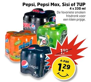Aanbiedingen Pepsi, pepsi max, sisi of 7up - Huismerk - Trekpleister - Geldig van 13/06/2017 tot 18/06/2017 bij Trekpleister