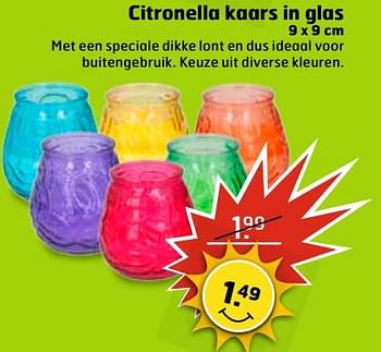 Aanbiedingen Citronella kaars in glas - Huismerk - Trekpleister - Geldig van 13/06/2017 tot 18/06/2017 bij Trekpleister