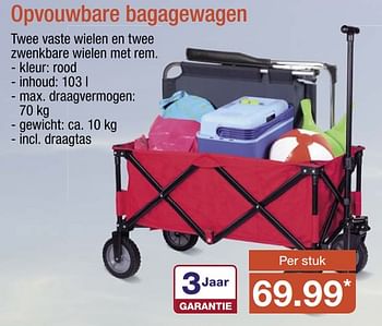 Aanbiedingen Opvouwbare bagagewagen - Huismerk - Aldi - Geldig van 11/06/2017 tot 18/06/2017 bij Aldi