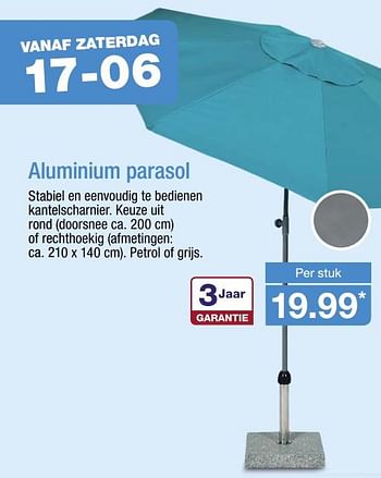 Aanbiedingen Aluminium parasol - Huismerk - Aldi - Geldig van 11/06/2017 tot 18/06/2017 bij Aldi