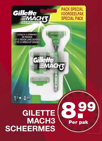 Aanbiedingen Gilette mach3 scheermes - Gillette - Geldig van 11/06/2017 tot 18/06/2017 bij Aldi