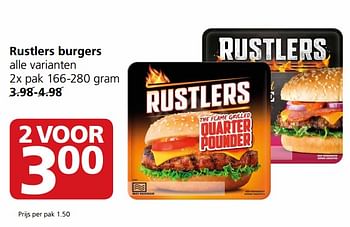 Aanbiedingen Rustlers burgers - Rustlers - Geldig van 12/06/2017 tot 18/06/2017 bij Jan Linders