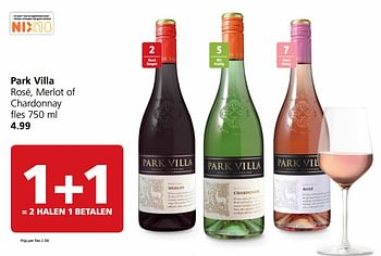 Aanbiedingen Park villa rosé, merlot of chardonnay - Rode wijnen - Geldig van 12/06/2017 tot 18/06/2017 bij Jan Linders