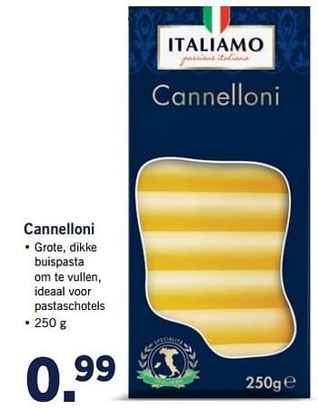 Aanbiedingen Cannelloni - Italiamo - Geldig van 12/06/2017 tot 18/06/2017 bij Lidl