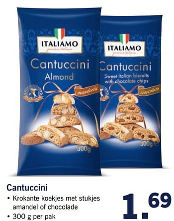 Aanbiedingen Cantuccini - Italiamo - Geldig van 12/06/2017 tot 18/06/2017 bij Lidl
