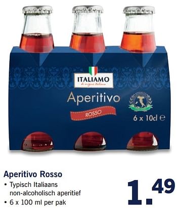 Aanbiedingen Aperitivo rosso - Italiamo - Geldig van 12/06/2017 tot 18/06/2017 bij Lidl