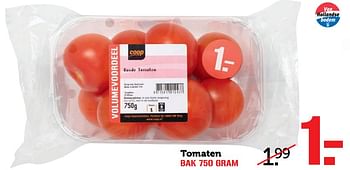 Aanbiedingen Tomaten - Huismerk - Coop - Geldig van 12/06/2017 tot 18/06/2017 bij Coop