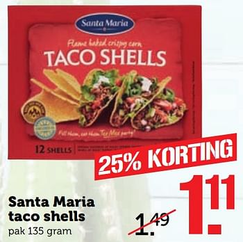 Aanbiedingen Santa maria taco shells - Santa Maria - Geldig van 12/06/2017 tot 18/06/2017 bij Coop