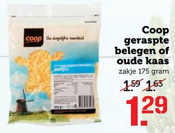 Aanbiedingen Coop geraspte belegen of oude kaas - Huismerk - Coop - Geldig van 12/06/2017 tot 18/06/2017 bij Coop