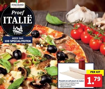 Aanbiedingen Pizzakit om zelf pizza`s te maken - Italiamo - Geldig van 12/06/2017 tot 18/06/2017 bij Lidl