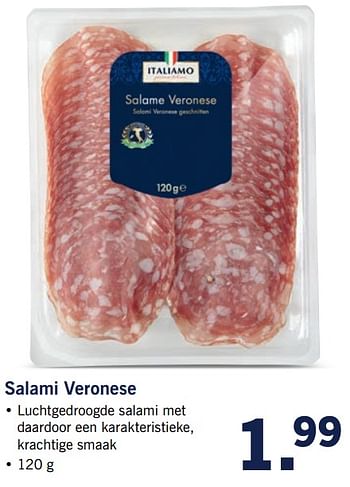 Aanbiedingen Salami veronese - Italiamo - Geldig van 12/06/2017 tot 18/06/2017 bij Lidl