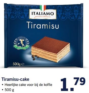 Aanbiedingen Tiramisu-cake - Italiamo - Geldig van 12/06/2017 tot 18/06/2017 bij Lidl