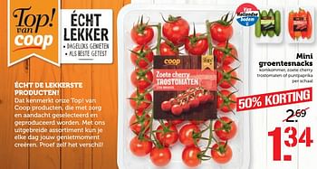Aanbiedingen Mini groentesnacks - Huismerk - Coop - Geldig van 12/06/2017 tot 18/06/2017 bij Coop