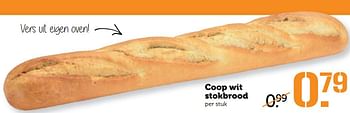 Aanbiedingen Coop wit stokbrood - Huismerk - Coop - Geldig van 12/06/2017 tot 18/06/2017 bij Coop