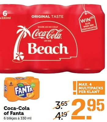 Aanbiedingen Coca-cola of fanta - The Coca Cola Company - Geldig van 12/06/2017 tot 18/06/2017 bij Coop