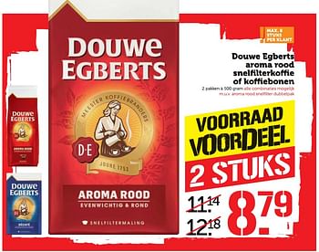 Aanbiedingen Douwe egberts aroma rood snelfilterkoffie of koffiebonen - Douwe Egberts - Geldig van 12/06/2017 tot 18/06/2017 bij Coop