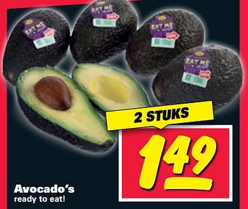 Aanbiedingen Avocado`s - Huismerk - Nettorama - Geldig van 12/06/2017 tot 18/06/2017 bij Nettorama