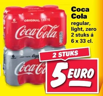 Aanbiedingen Coca cola regular, light. zero - Coca Cola - Geldig van 12/06/2017 tot 18/06/2017 bij Nettorama