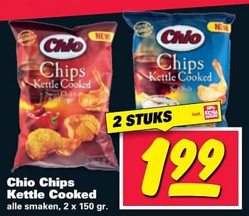 Aanbiedingen Chio chips kettle cooked - Chio - Geldig van 12/06/2017 tot 18/06/2017 bij Nettorama