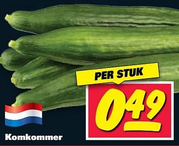 Aanbiedingen Komkommer - Huismerk - Nettorama - Geldig van 12/06/2017 tot 18/06/2017 bij Nettorama