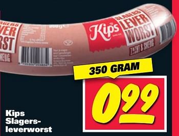 Aanbiedingen Kips slagersleverworst - Kips - Geldig van 12/06/2017 tot 18/06/2017 bij Nettorama