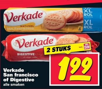 Aanbiedingen Verkade san francisco of digestive - Verkade - Geldig van 12/06/2017 tot 18/06/2017 bij Nettorama