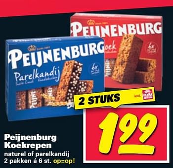 Aanbiedingen Peijnenburg koekrepen naturel of parelkandij - Peijnenburg - Geldig van 12/06/2017 tot 18/06/2017 bij Nettorama