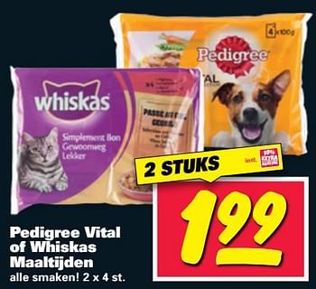 Aanbiedingen Pedigree vital of whiskas maaltijden - Huismerk - Nettorama - Geldig van 12/06/2017 tot 18/06/2017 bij Nettorama
