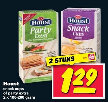 Aanbiedingen Haust snack cups of party extra - Haust - Geldig van 12/06/2017 tot 18/06/2017 bij Nettorama