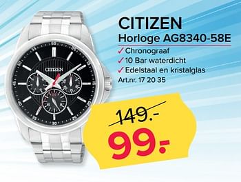 Aanbiedingen Citizen horloge ag8340-58e - Citizen - Geldig van 12/06/2017 tot 18/06/2017 bij Kijkshop